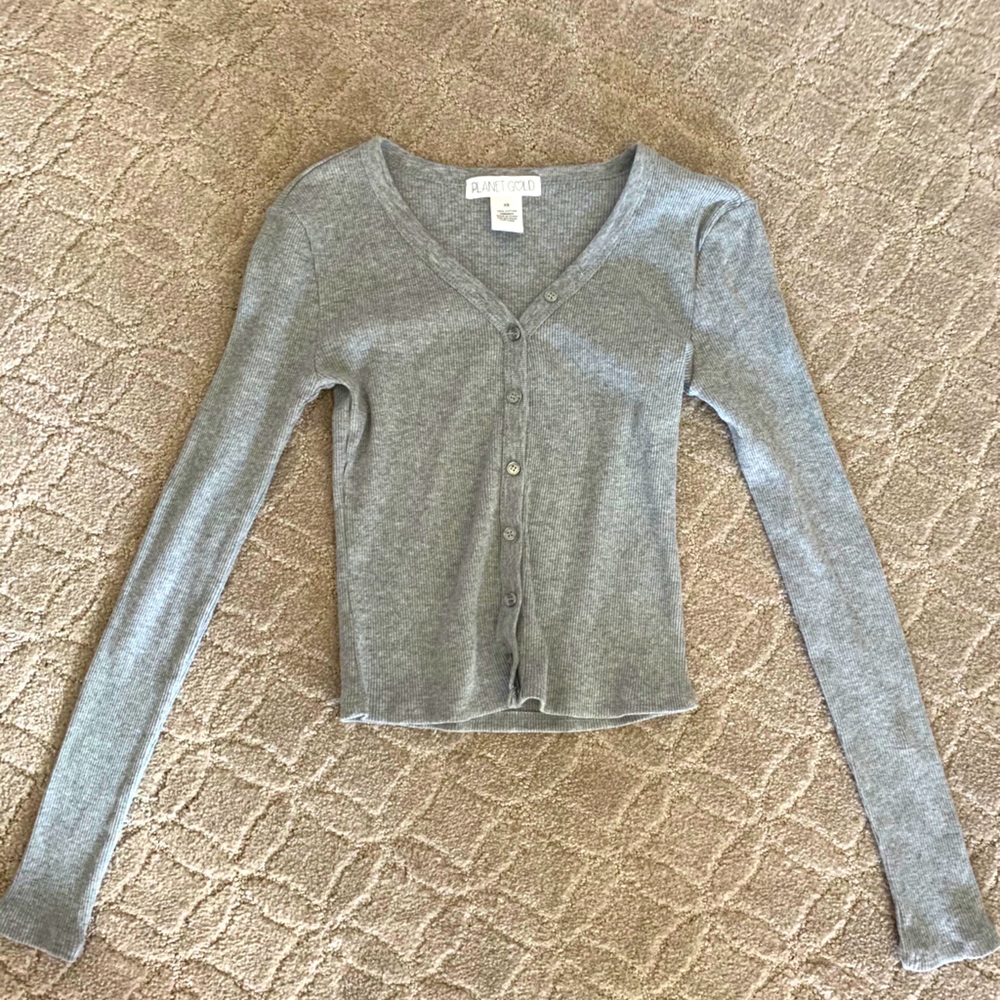Planet gold button up long sleeve